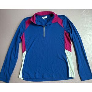 Greg Norman Women's Blue Quarter Zip Pullover Top‎ M